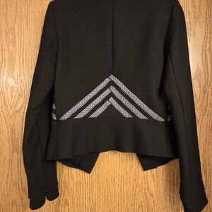 Zara Black Jacket with White Geometric Accents